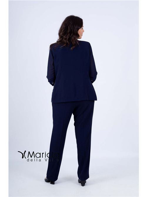 tailleur con ricamo PAOLA FORTI | PF3120/22OVERBLU